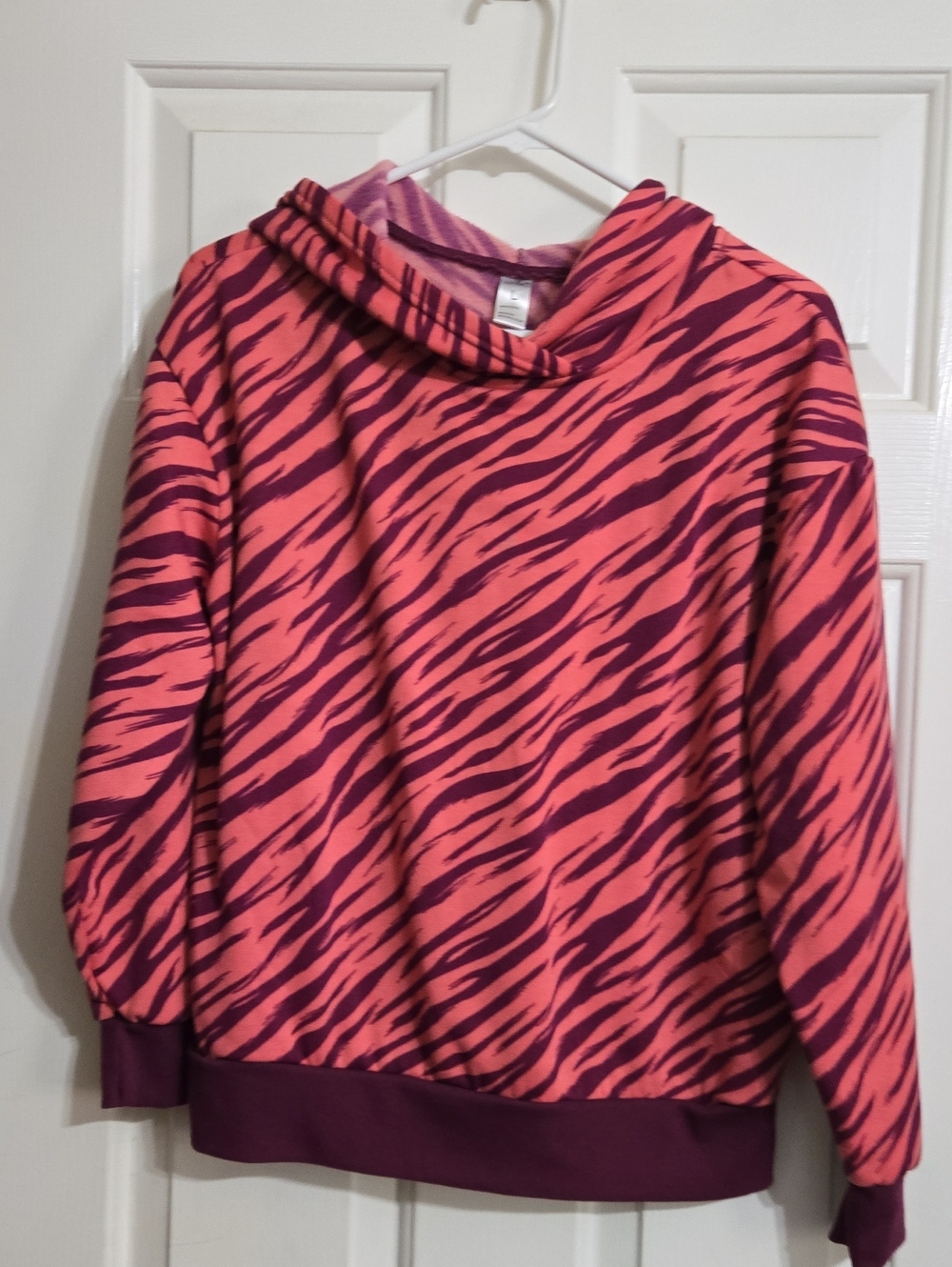 Just Be Pink and Purple Striped Fleece Pullover